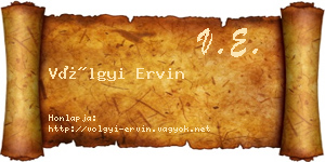 Völgyi Ervin névjegykártya