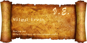 Völgyi Ervin névjegykártya