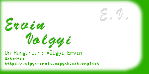 ervin volgyi business card